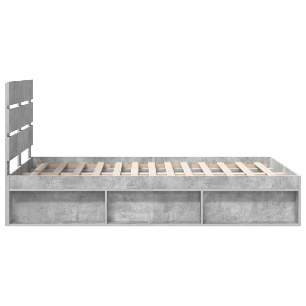 Struttura del letto Grigio Concretè 135 x 190 cm Pino massello 3411755