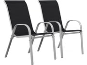 Sedia da giardino textilene "Cordoba" -Phoenix- Nero - Set di 2