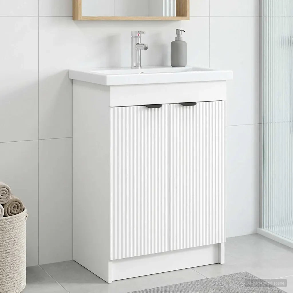 Mobiletto da bagno sotto il lavello Bianco 78,5 x 37,5 x 81 cm 890104