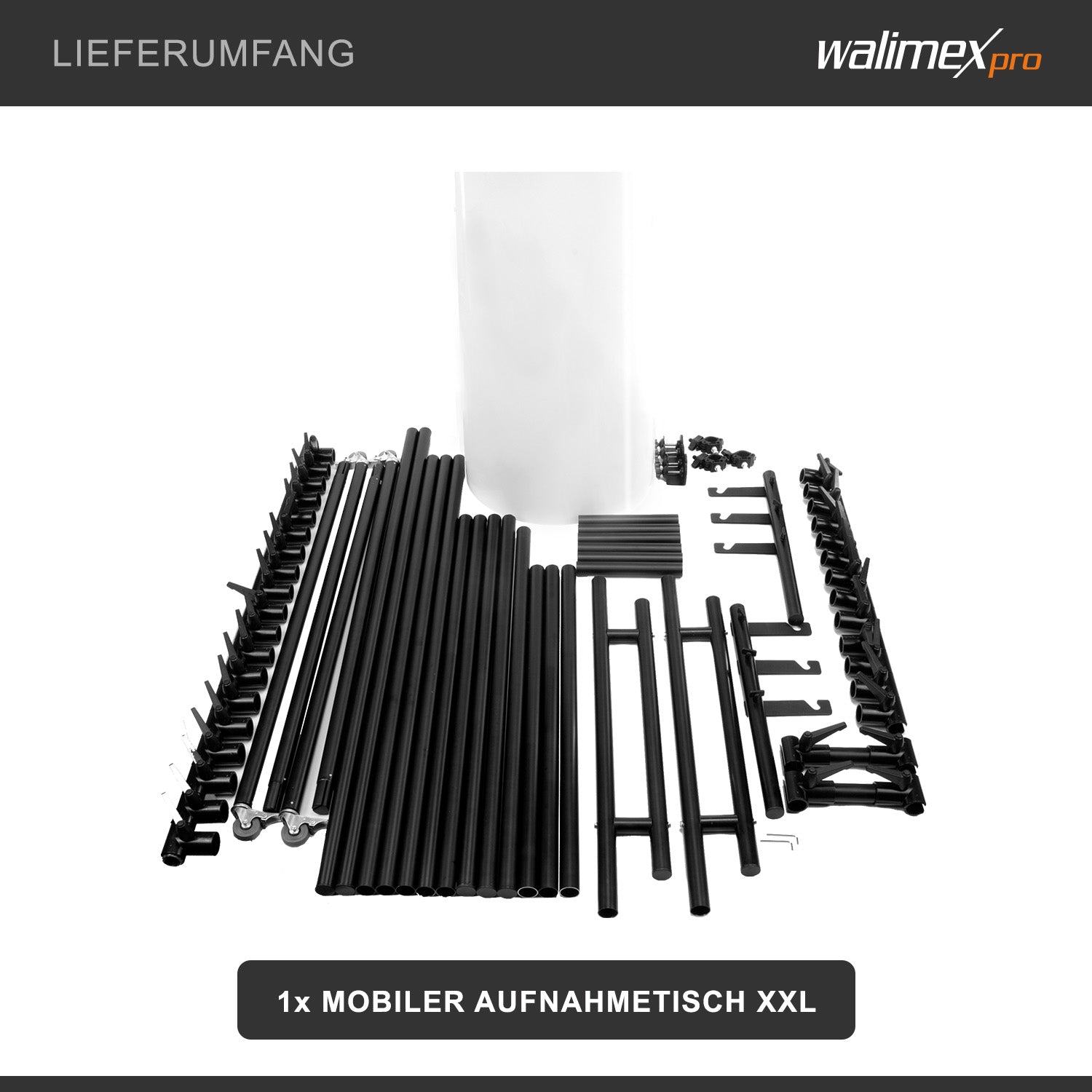 tavolo da ripresa mobile XXL - Tavolo da ripresa mobile professionale per scatti perfetti di prodotti fino a 20 kg - con altezza variabile, superficie di diffusione