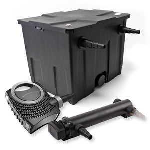 Set Filtro a 1 camera laghetto 12000l con Chiarificatore UVC 24W 3ª serie e Pompa NEO7000 50W