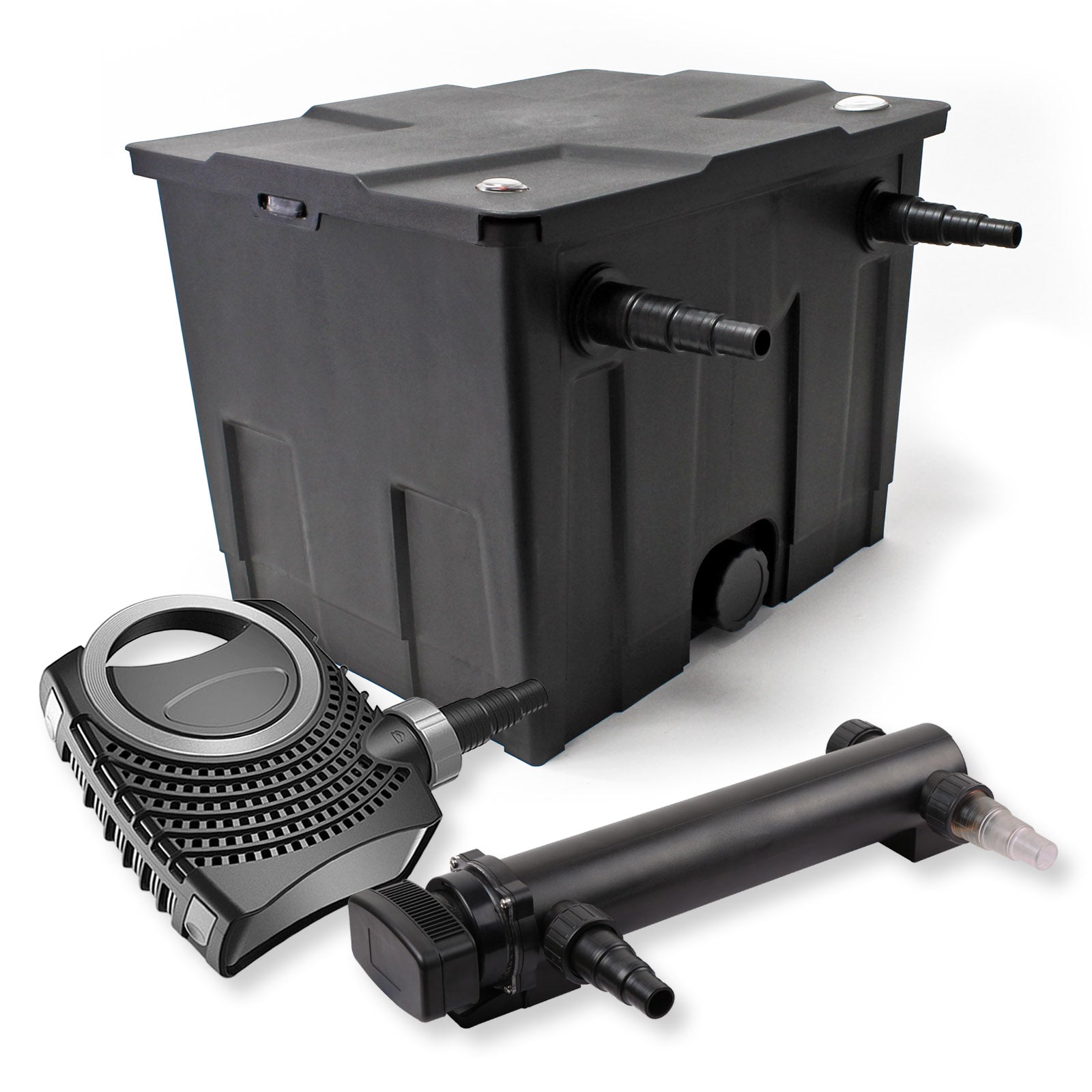 Set Filtro a 1 camera laghetto 12000l con Chiarificatore UVC 24W 3ª serie e Pompa NEO7000 50W