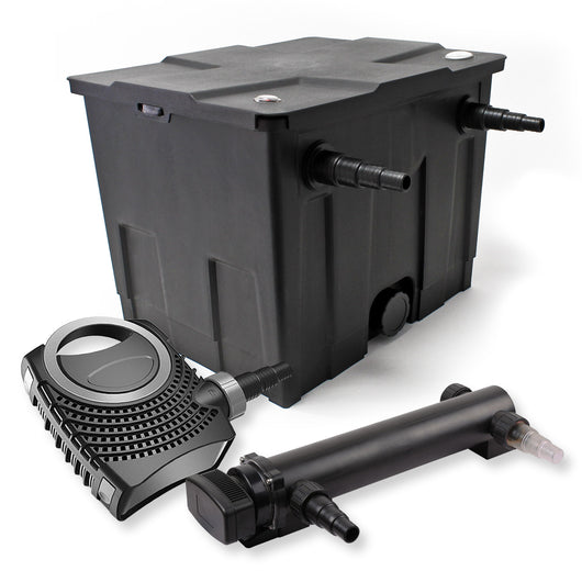Set Filtro a 1 camera laghetto 12000l con Chiarificatore UVC 24W 3ª serie e Pompa NEO7000 50W