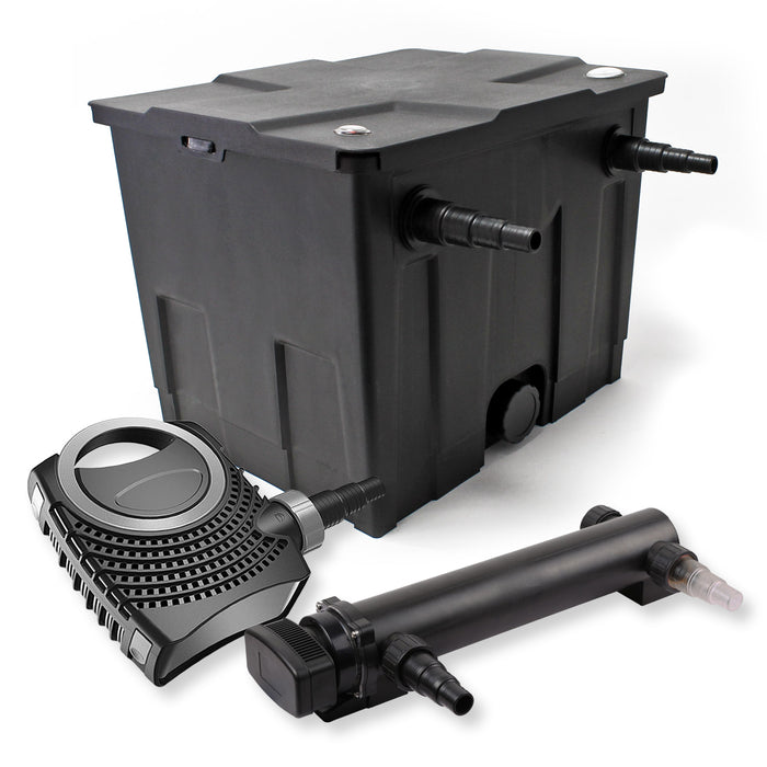 Set Filtro a 1 camera laghetto 12000l con Chiarificatore UVC 24W 3ª serie e Pompa NEO7000 50W