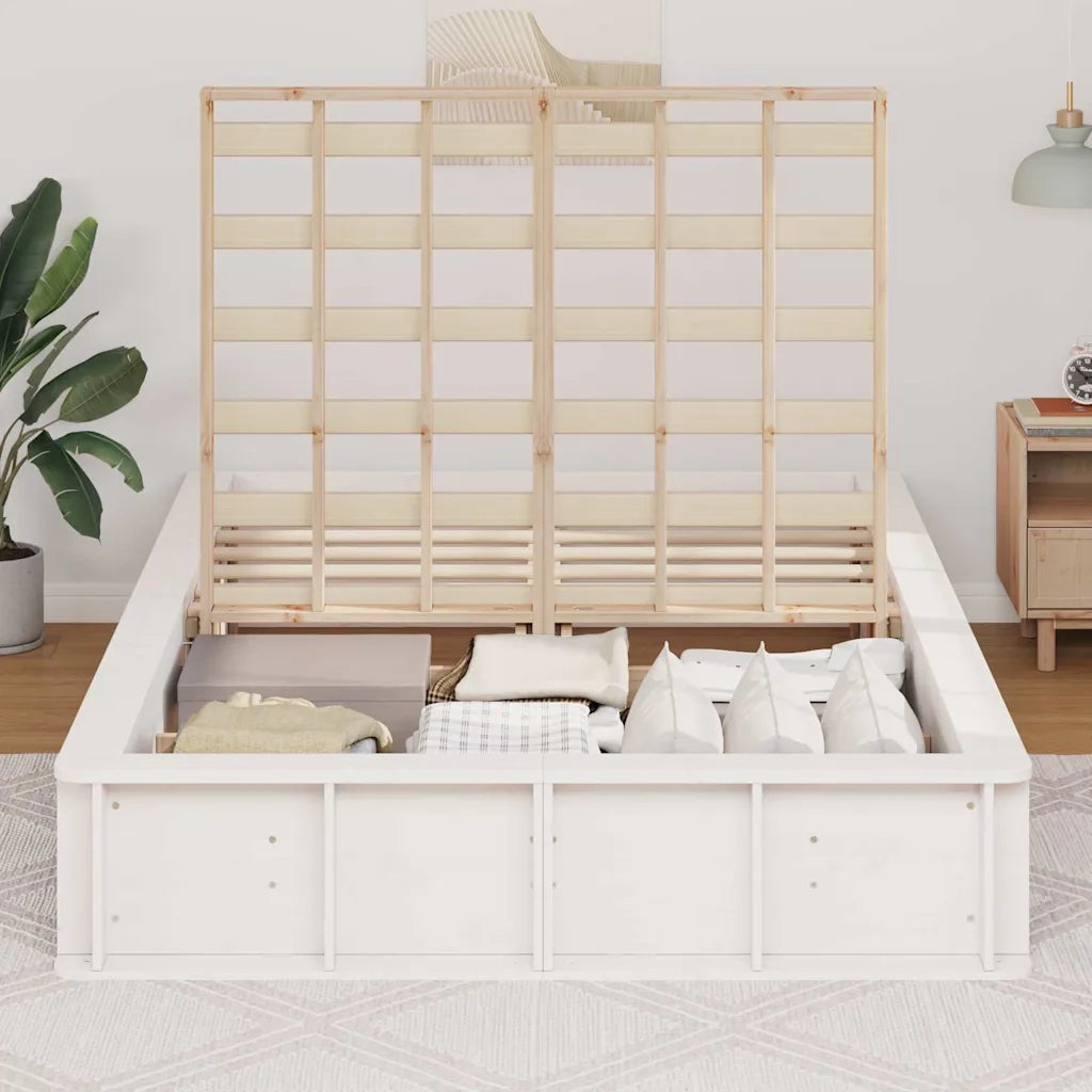 vidaXL Struttura del letto con archiviazione Bianco 120 x 190 cm legno