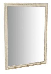 Biscottini Specchio Specchiera da parete e appendere verticale/orizzontale L90xPR4xH120 cm finitura bianco anticato