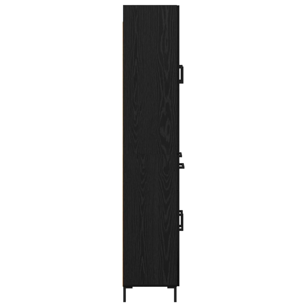 Credenza Rovere Nero 69,5 x 34 x 180 cm Legno multistrato