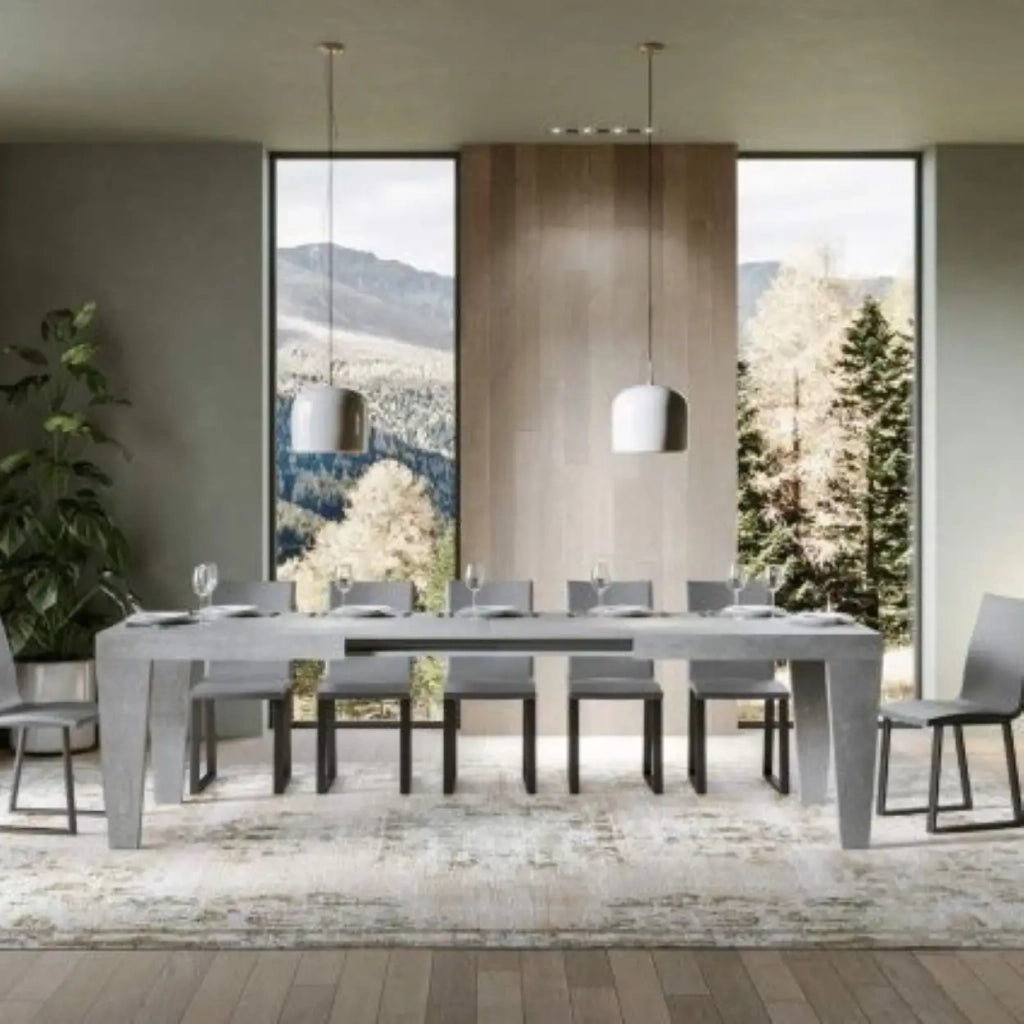Tavolo allungabile 200/304x90 cm Spimbo colore cemento