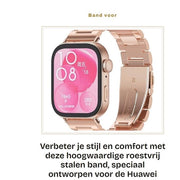 Banda per Huawei Watch Fit 3 - Acciaio inossidabile - Resistentente e leggero - Banda di ricambio - Design elegante - Adatto per uso quotidiano