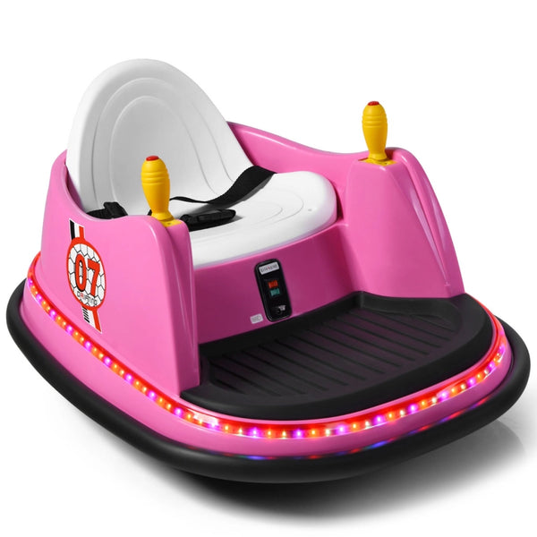 Macchina per autoscontri per bambini con luci colorate, Macchina elettrica autoscontri 6 V con musica Rosa-Macchinine giocattoli