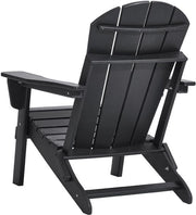Set di sedie adirondack 2, sedie esterne ripiegabili resistente all'acqua con contenitore per bicchiere, supporti per braccia ergonomici, zona di riscaldamento portatile, plastica nera per giardino e giardino dietro casa