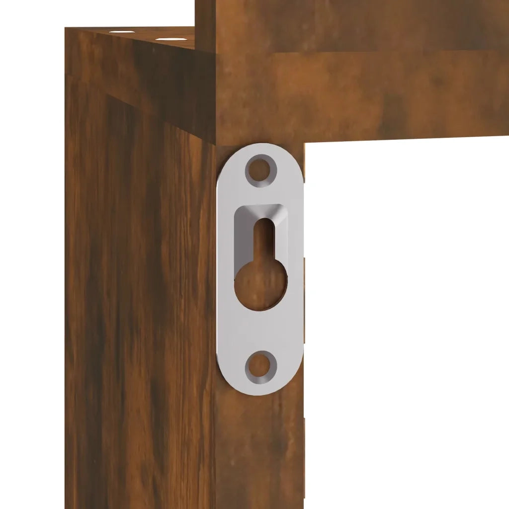 Mensola Muro Angolo Rovere Fumo 20x20x127,5cm Truciolato 815210
