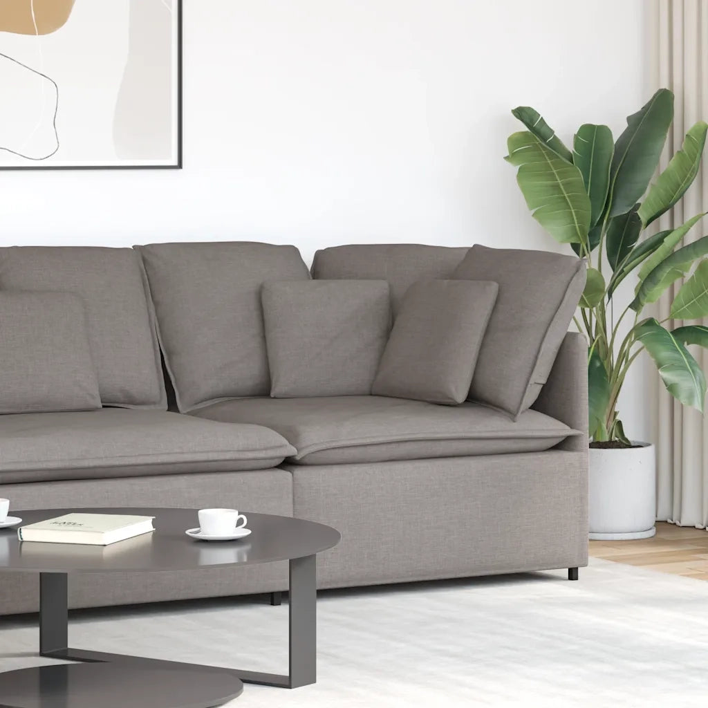 Divano da Giardino-Modulo Angolare Divano Modulare con Cuscini Tortora 100 cm