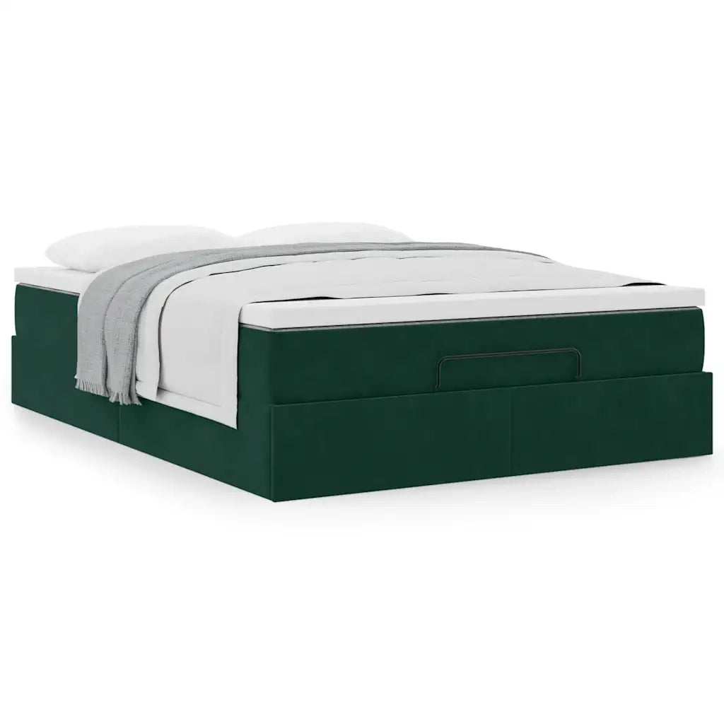 Struttura Letto Pouf con Materasso 140x190 cm in Velluto 3311186
