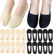 Sokketto Plus per Ballerine Unisex Ademendente 10 Paia Taglie 34-38 Zoccoli Estivi Antibatterici Non-Slittanti Nero Beige