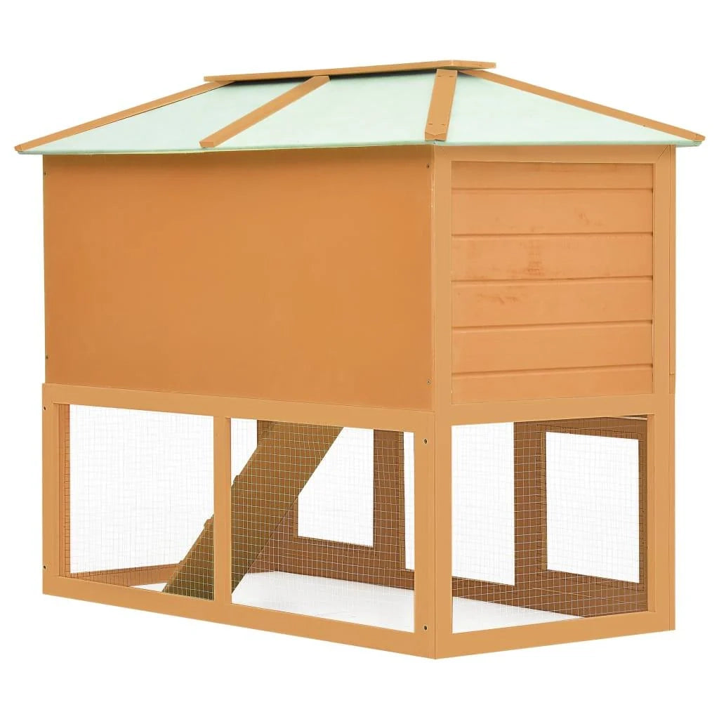 Gabbia doppia per animali in legno 130 x 68 x 105 cm marrone 02_0000572
