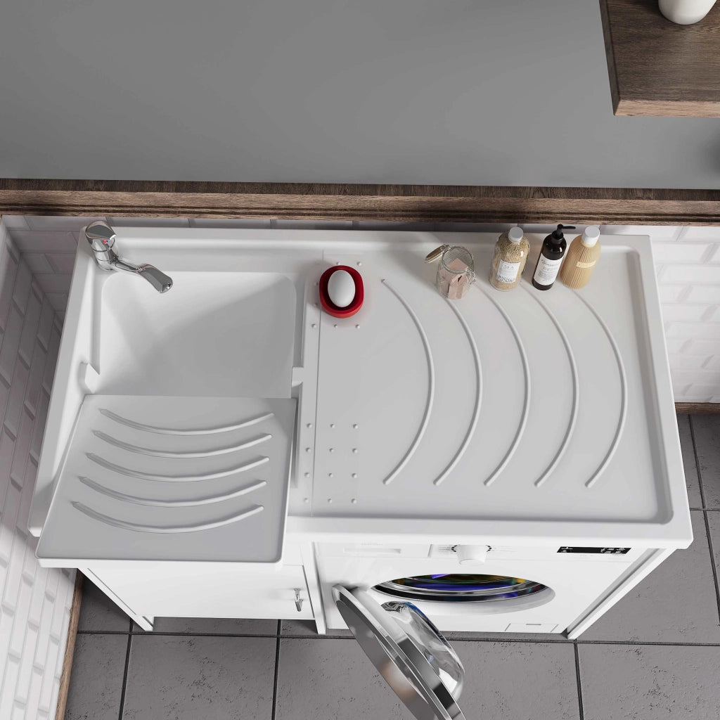 Mobile LAVATOIO con vasca COPRILAVATRICE REVERSIBILE in PVC in KIT per Interni/Esterni - Dim. 109X60 cm - CR