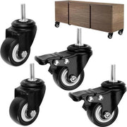 4 pezzi ruote per mobili 50mm M8x25mm ruote per trasporto ruote anteriori ruote senza rumore ruote di ricambio ruote da carico pesante ruote a gomito con freno di sicurezza - per pallet di mobili