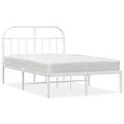 Letto matrimoniale | Letto per adulti | Giroletto con Testiera in Metallo Bianco 120x200 cm