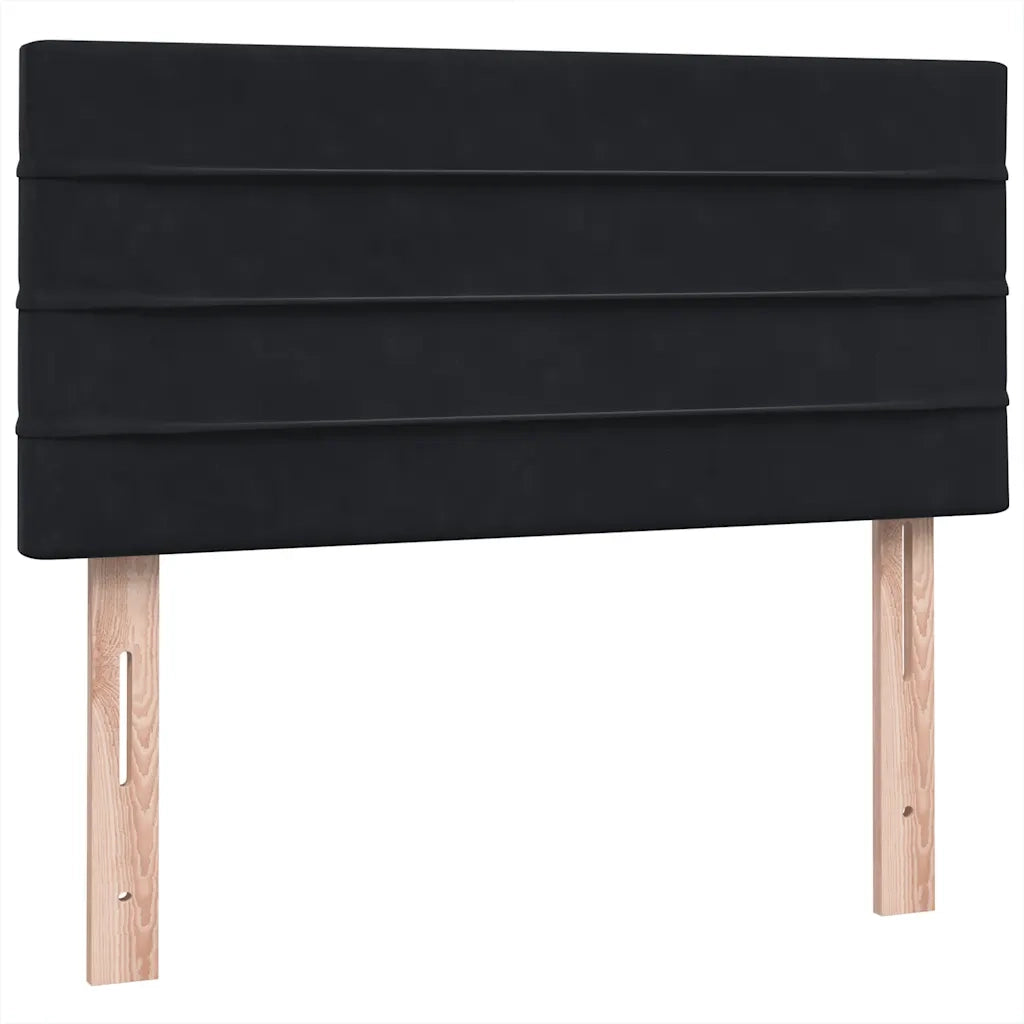 Giroletto a Molle con Materasso Nero 90x210 cm in Velluto