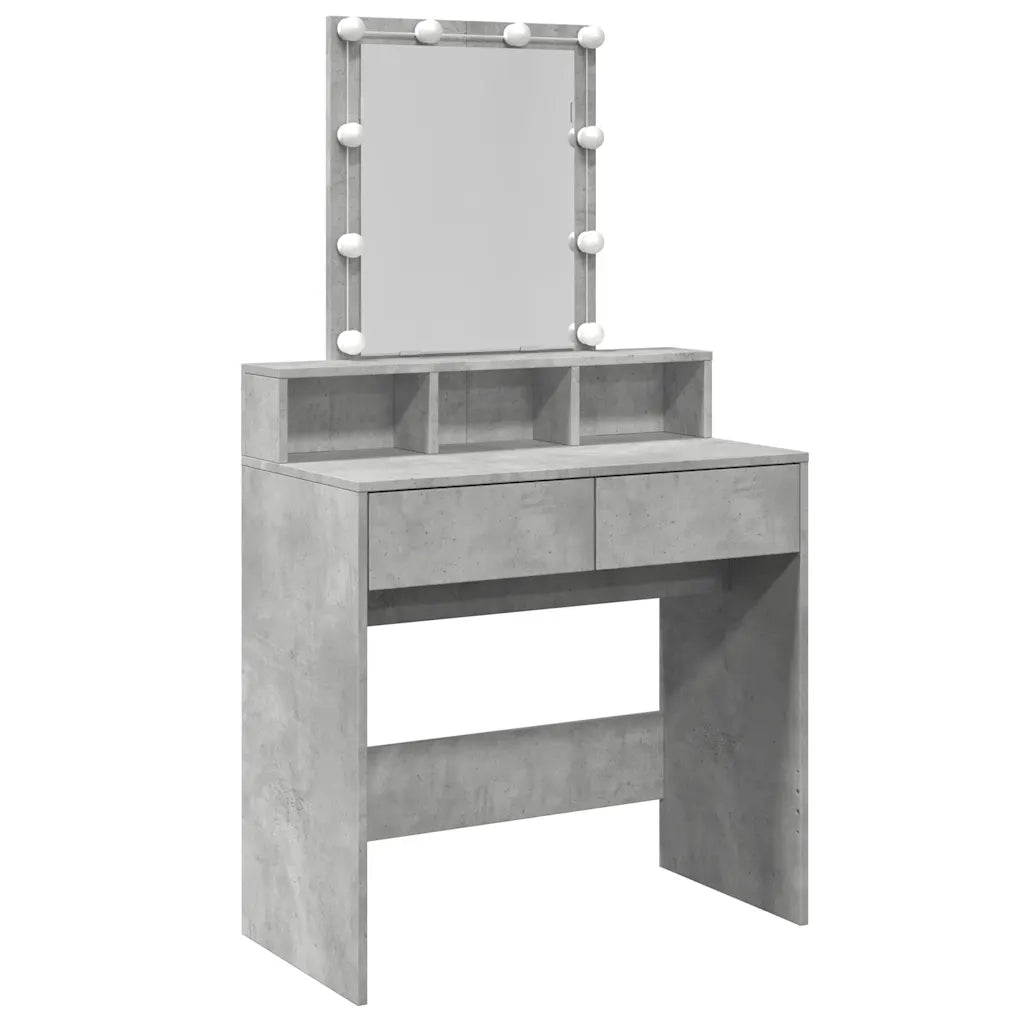 vidaXL Toeletta con LED Grigio Cemento 80x41x144,5 cm