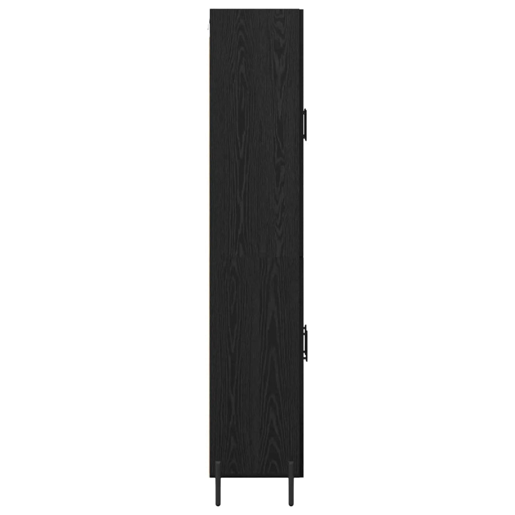 Credenza | Madia | Buffet da pranzo | Armadio da pranzo Rovere Nero 69,5 x 34 x 180 cm Legno multistrato