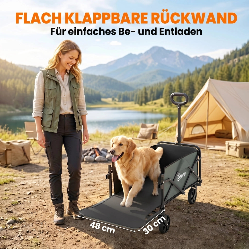 Carrello da Giardino Pieghevole ¨C zephmum ¨C Verde 72 Litri