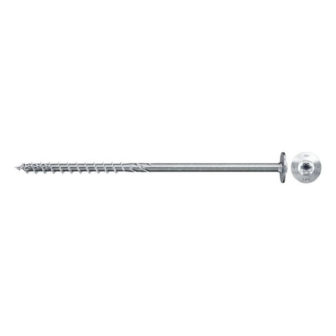 Fischer 568166 PowerFast FPF II WTP Vite per Costruzioni in Legno Testa Flangiata Filetto Parziale TX40 8 mm x 200 mm colore Bianco