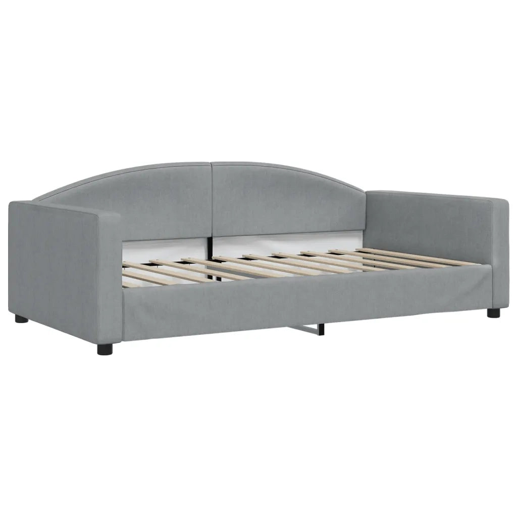Divano Letto con Letto Estraibile Grigio Chiaro 100x190 Tessuto
