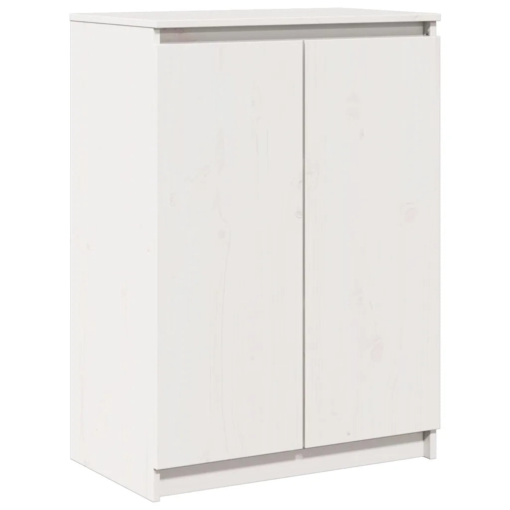 Credenza Bianca 60x36x84 cm in Legno Massello di Pino 808109