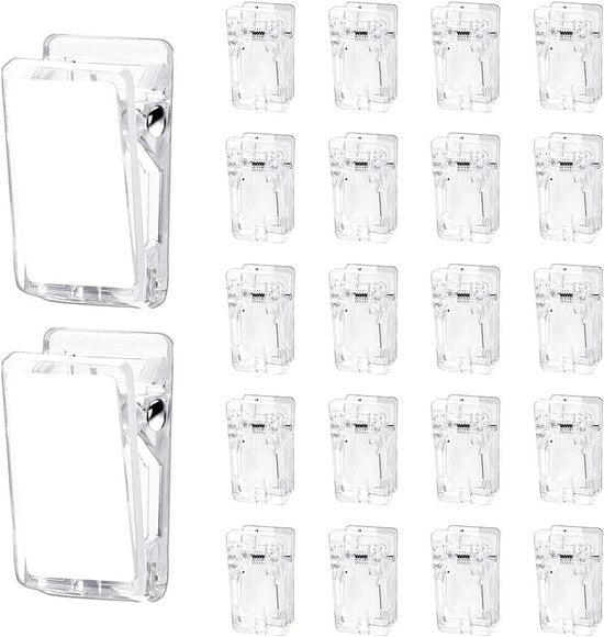 22 piccole viti trasparenti autoadesive in plastica per ufficio, casa e scuola - 26 x 13 mm.