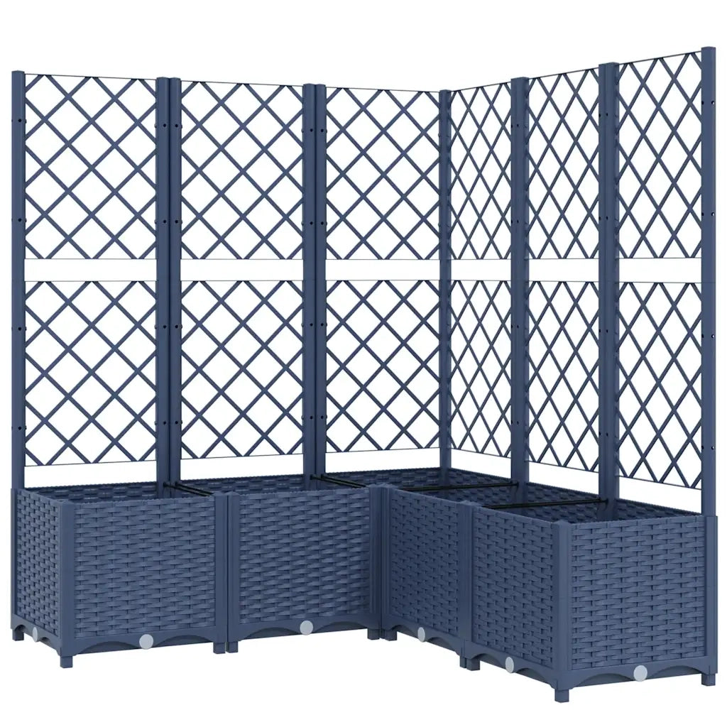 Fioriera da Giardino Graticcio Grigio Blu 120x120x136cm PP 318257