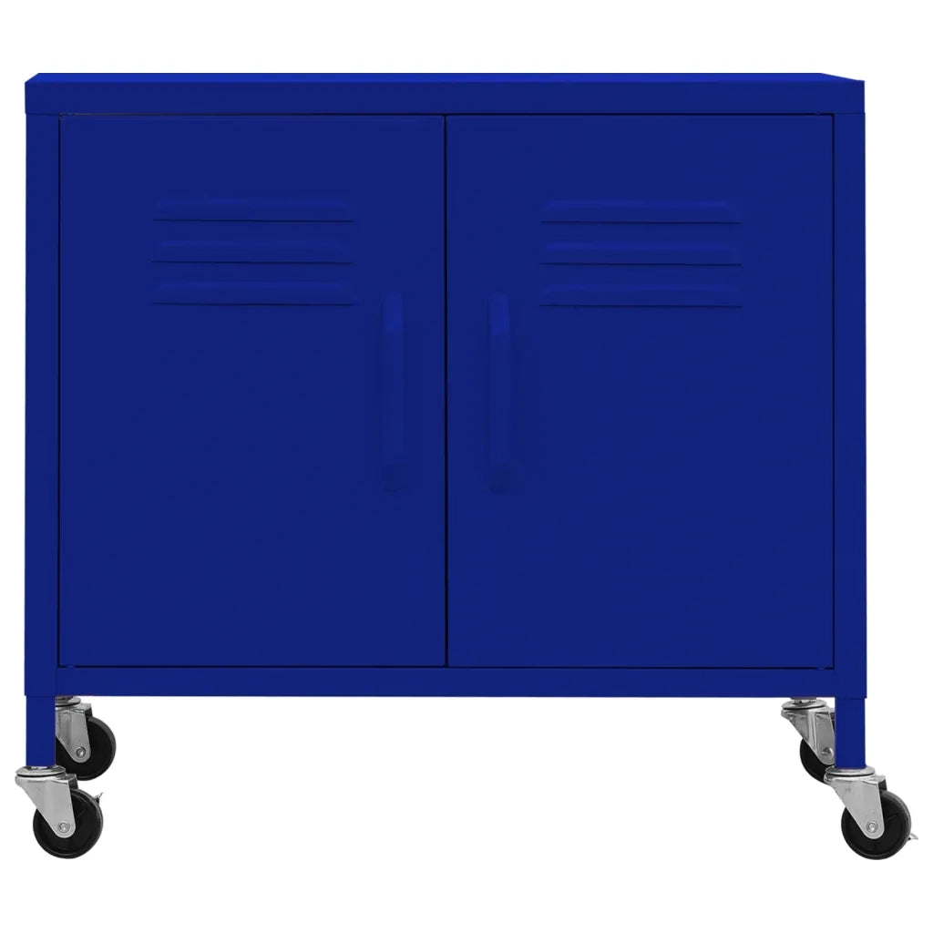 Mobile contenitore mobile con ripiano regolabile 60 x 35 x 56 cm in acciaio blu navy 02_0046895