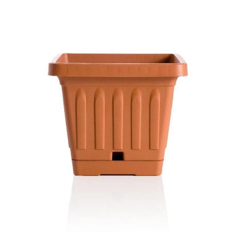 Vaso Fioriera Quadrato con Riserva Colore Terracotta 20 x 20 x 16,5 cm