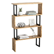 Libreria Haruto, Scaffale da ufficio, Mobile portalibri, Biblioteca, 80x22h128 cm, Noce