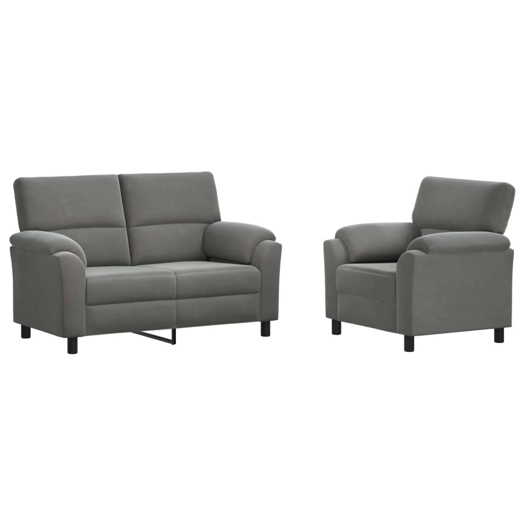 Set di divani 2 pcs Grigio Scuro Velluto 3430421