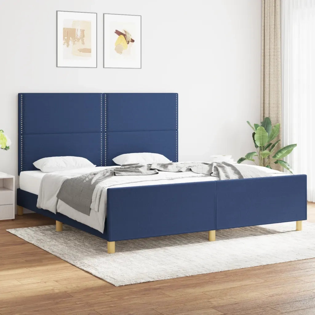 Giroletto senza Materasso Blu 180x200 cm in Tessuto 3124998