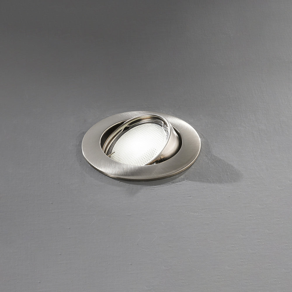 Faretto Incasso Orientabile Contemporaneo Oasis Metallo Cromo Vetro 1 Luce Gu10