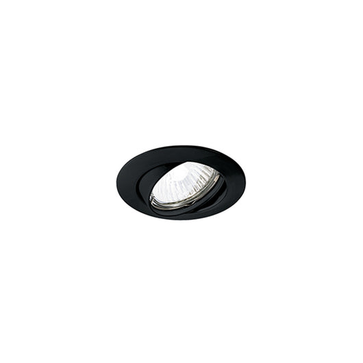 Faretto Incasso Orientabile Contemporaneo Oasis Metallo Nero Vetro 1 Luce Gu10