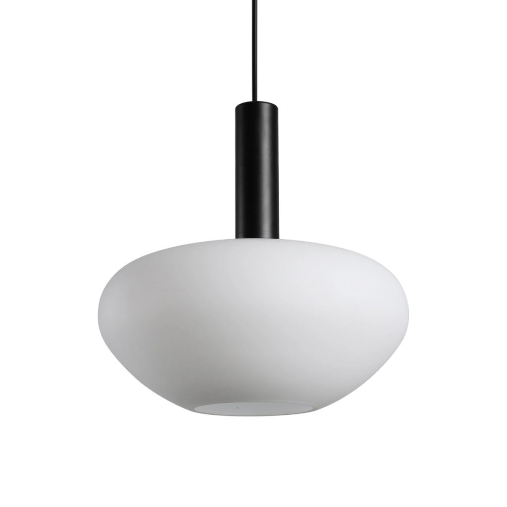 Sospensione moderna nera vetro opale E27 40W Gater Italux