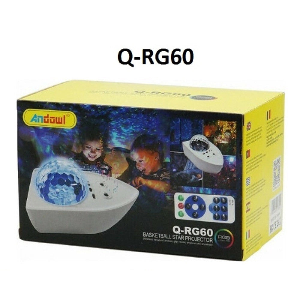 Trade Shop - Lampada Proiettore Stella Led Con Telecomando Rgb Q-rg60 Altoparlante Wireless -