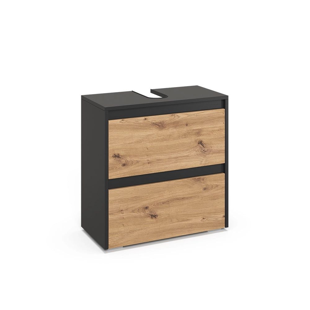 Vicco Mobile sottolavabo per bagno Antracite/Artisan 60.1 x 62 cm con 2 cassetti