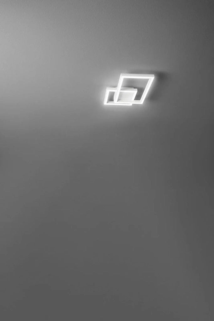 Cross Plafoniera in alluminio verniciato bianco 2 riquadri LED 20W 1500LM CCT 3000K 4000K 6000K