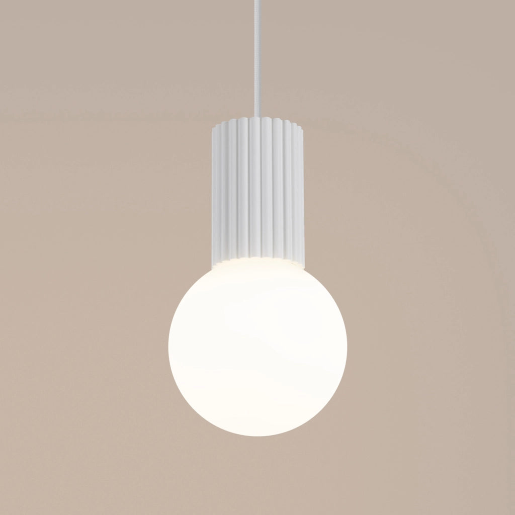 Lampada a sospensione moderna sfera vetro bianco G9 8W