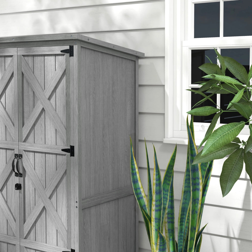 Casetta da Giardino ¨C Zephmum ¨C Legno Massello, 90x54.5x168.5 cm, Grigio
