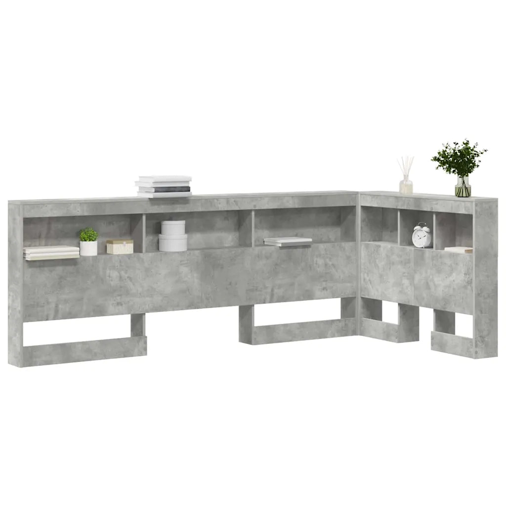 Testata contenitore Grigio cemento 80 cm Legno multistrato 3335448