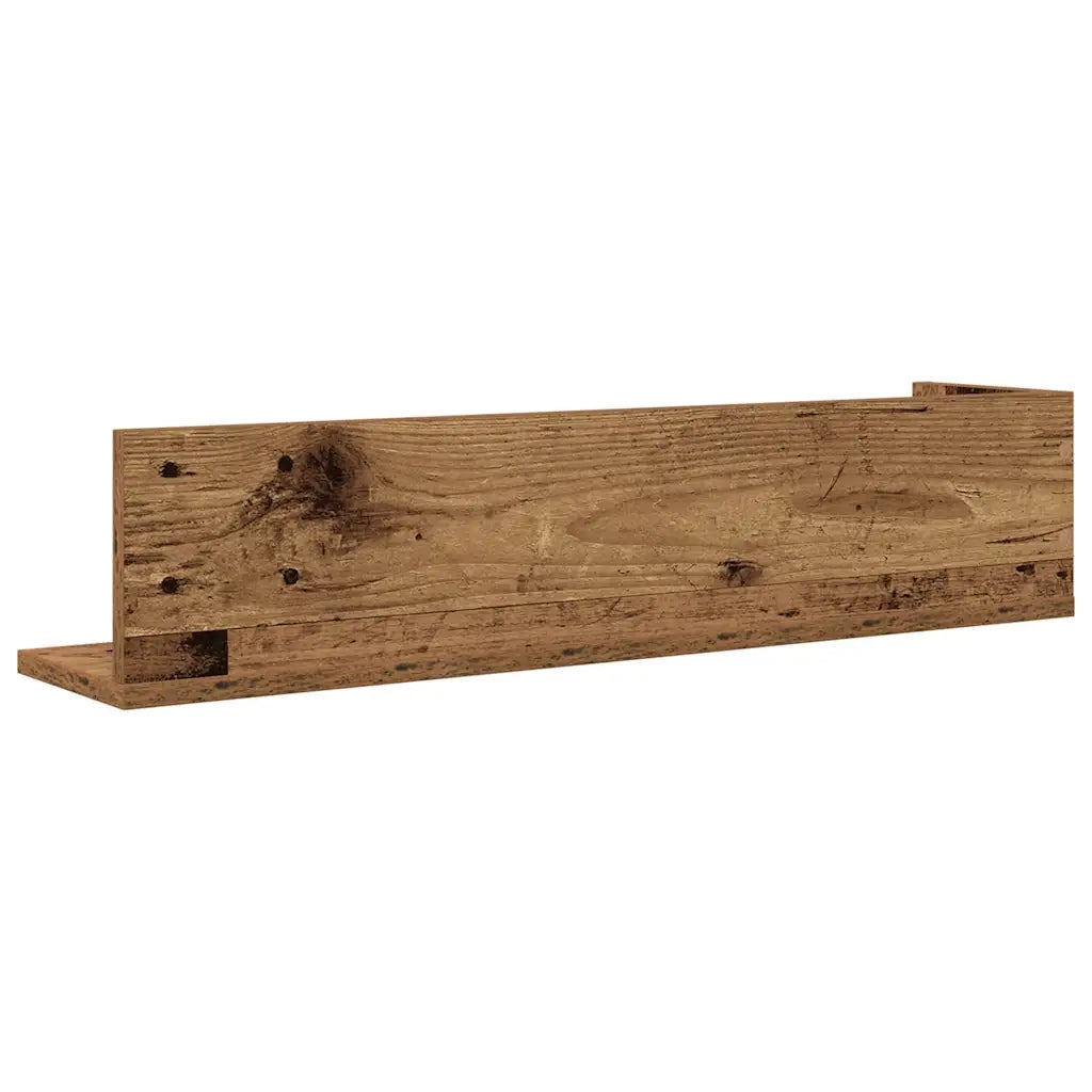 Mensole da Parete 2pz Legno Vecchio 75x16,5x16,5 cm Truciolato