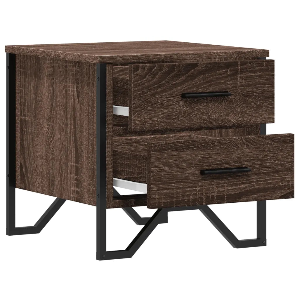 Comodini 2 pz Rovere Marrone 40x41x40 cm in Legno Multistrato