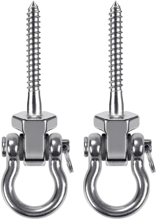 Sostegno oscillante in acciaio inox 304 robusto - 2 pezzi - Adatto per schiuse/yogamatte - Idoneo per interni/esterni - Incluso supporto a rotolamento