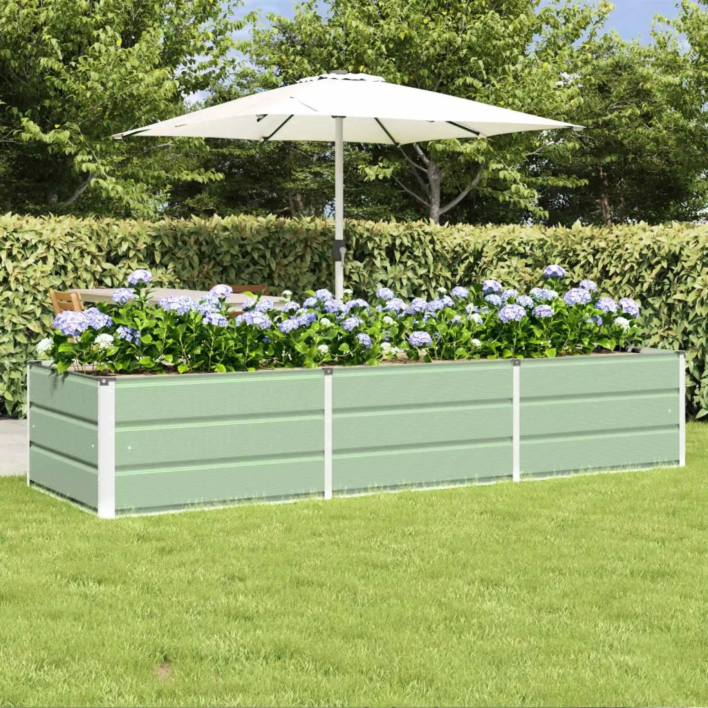 Fioriera-Vaso-Contenitore per Piante Verde 240 x 80 x 45 cm Acciaio